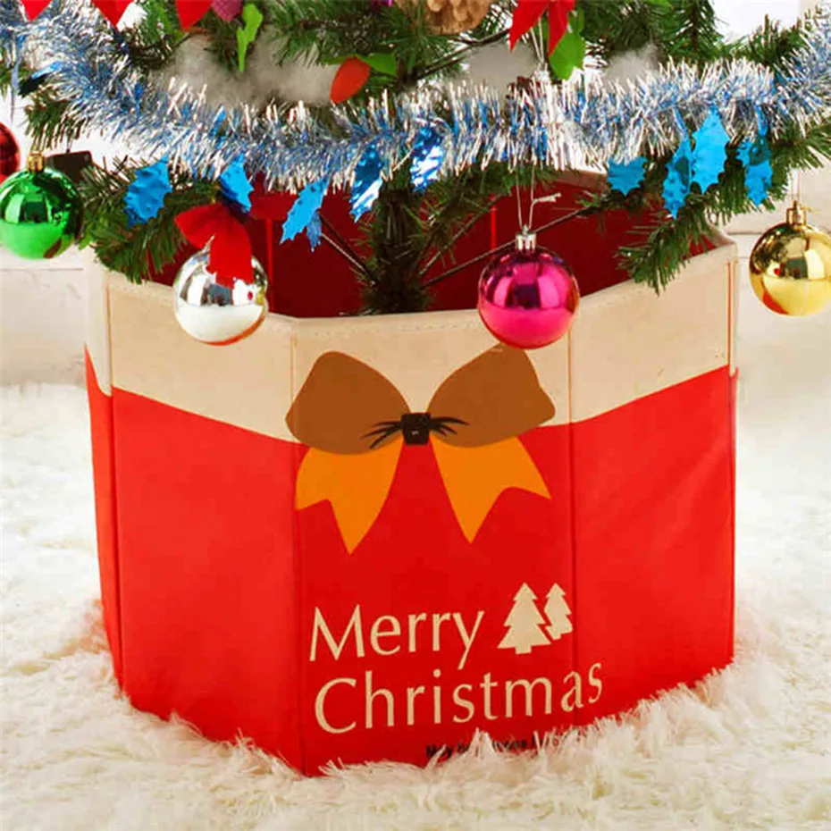 DINIWELL 1 шт. Нетканые украшения для рождественской елки коробка для ног для рождественской елки Нижняя декоративная ткань для юбки коробка для хранения Складная