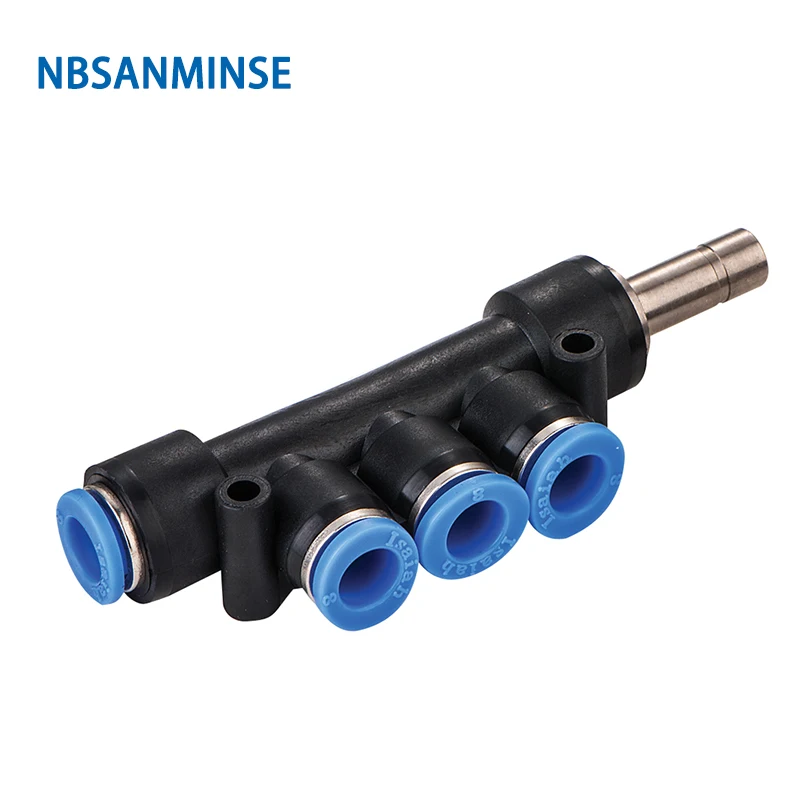

10 Pcs / Lot Free Shipping PKJ 5 Way Pneumatic Push In Fittings Hose Reducer Air Quick Jointer Union Connector Sanmin