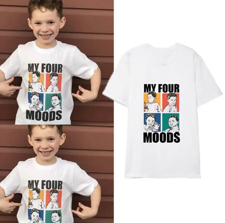 Новое поступление gavin my four moods expression забавная Футболка с принтом для лета унисекс