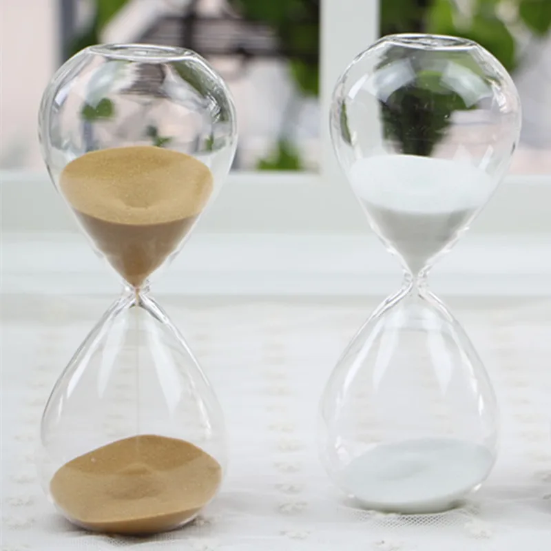 Kopen 30 minuten Transparant Glas Zand Zandloper Creatieve Zandloper Timer Klok Countdown Timing Valentijnsdag Cadeaus Home Decor