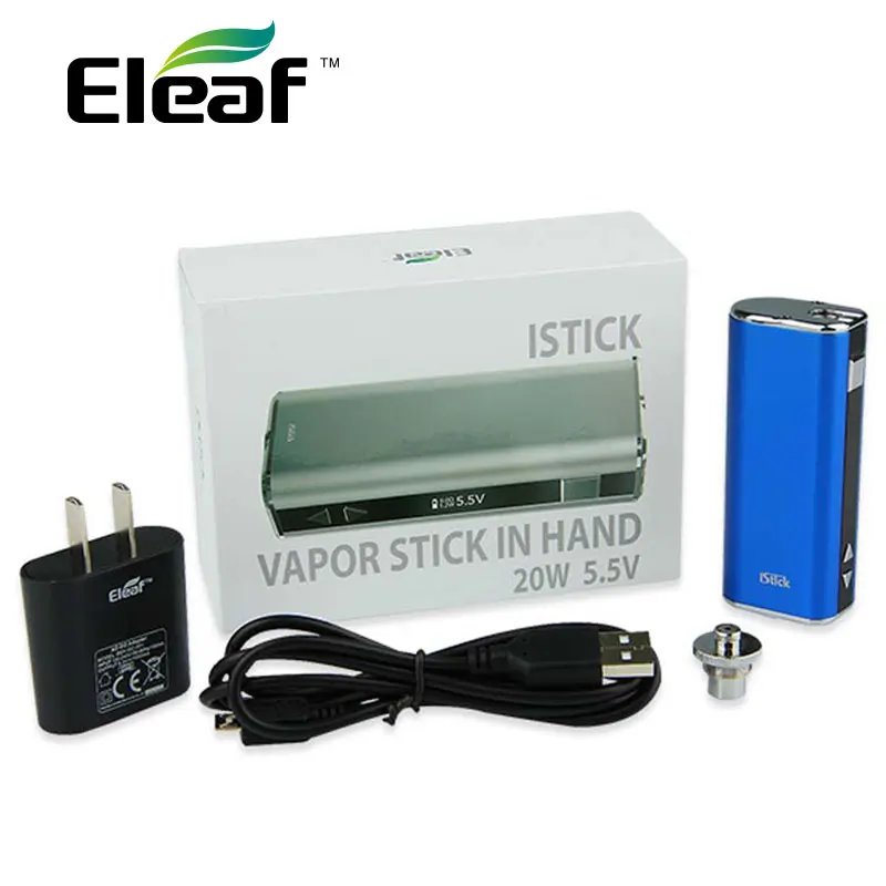 Оригинальный Eleaf IStick 20 Вт мод 2200 мАч VV/VW с oled экраном и адаптером EGo USB электронная