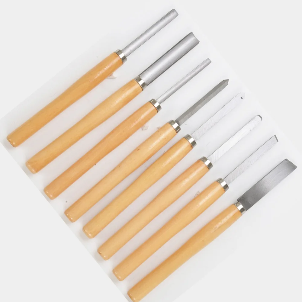 8pc Wood Lathe Chisel Set Turning Tools Woodworking Gouge Skew Parting