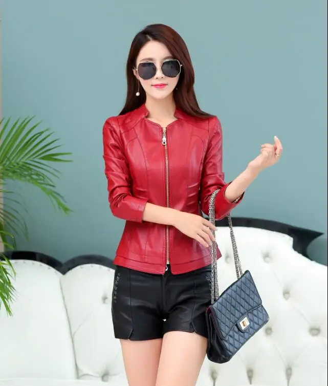 Куртка женская кожаная с коротким рукавом большого размера 2020|leather ladies jacket|leather