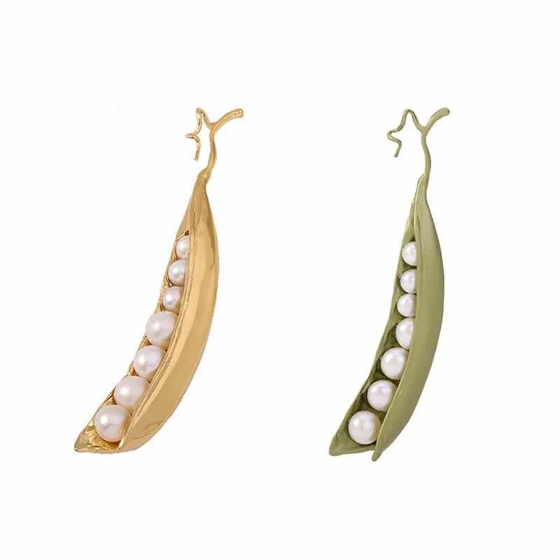 

2019 Amybaby High Quality Gold Patinaed Over Bronze With Pearls Little Peas Luxury Vintage Womens Brooch Jewelry