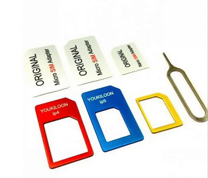 4 in 1 Nano Sim Card Adapters+Micro Sim+Stander Sim Card SIM Card