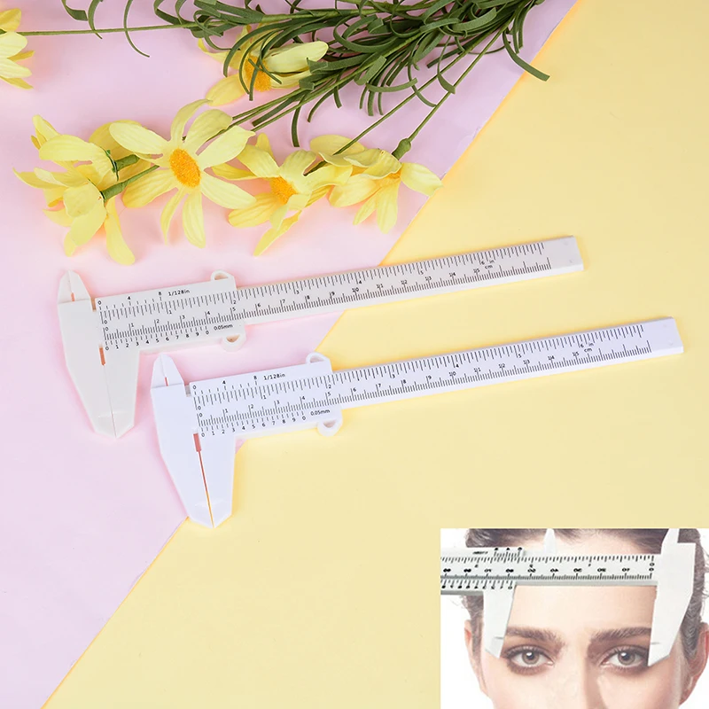 

Plastic 150MM Eyebrow Measuring Vernier Caliper Tattoo Microblading Caliper Ruler Permanent Makeup Measurement Tool