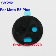 YUYOND Original nuevo cámara trasera de la lente de cristal con adhesivo pegatina de para Motorola Moto E5 Plus negro