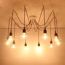 Colorful Spider Chandelier Lamp Vintage Retro Adjustable Pendant Lamps E27 E26 Edison Creative Loft Art Decorative DIY Light