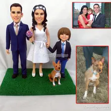Войлочная сумка кукла из полимерной глины Подарки Для Семьи пользовательские фигурка со своей семьей с рисунком собачки и котика чудодейственное, с ПВА фигурки жениха и невесты; ко Дню Святого Валентина подарок услуга
