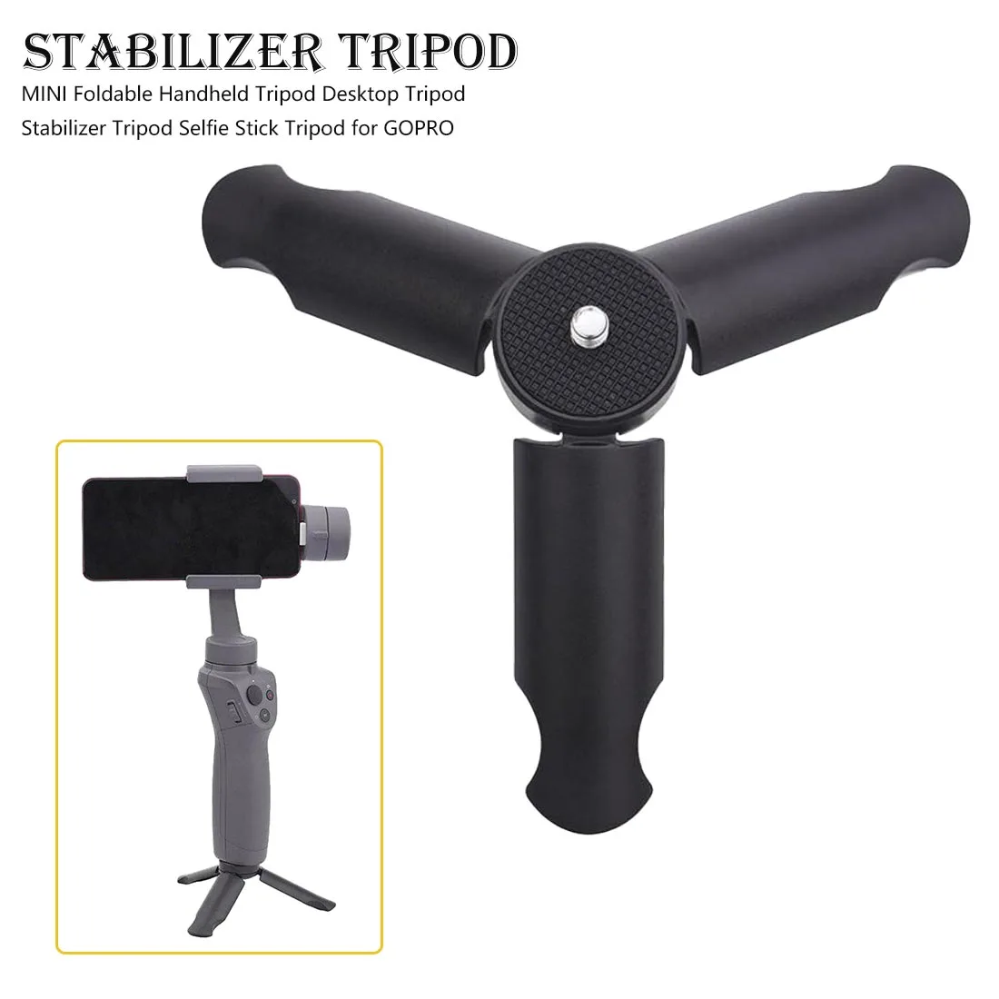 Black Mini Foldable Handheld Gimbal Stabilizer Tripod Stand For DJI OSMO Mobile 2/Zhiyun Smooth Gimbal Accessories Base Tripod