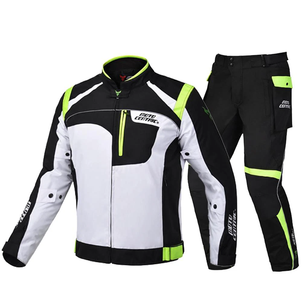 Green Set MOTOCENTRIC, водонепроницаемая мотоциклетная куртка, Мужская мотоциклетная куртка, бронежилет для верховой езды, гоночная мотоциклетная куртка, мото защита одежды - Цвет: Green Set