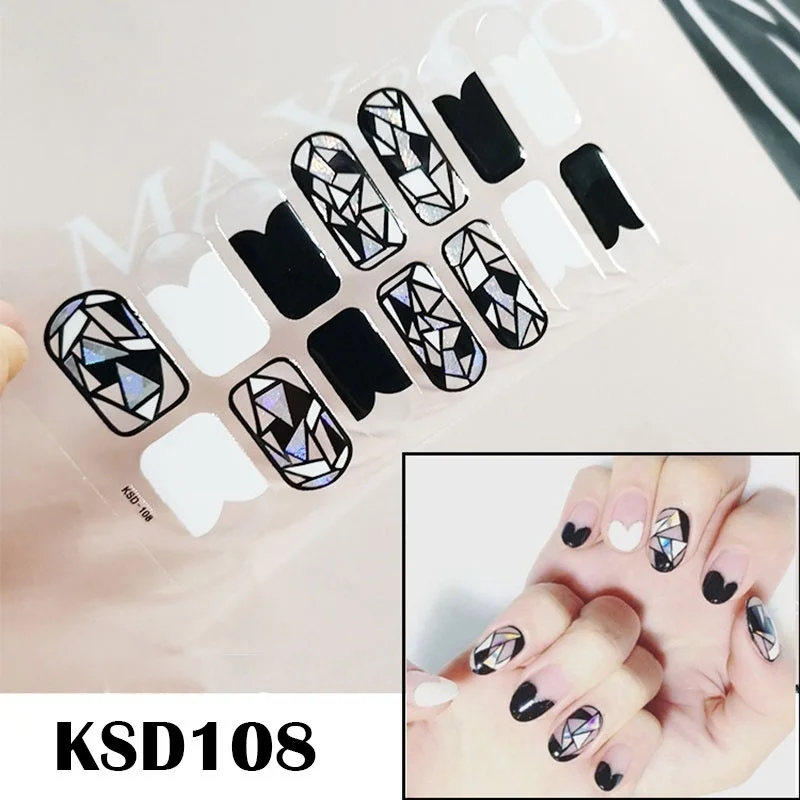 Леди KINDOM DIY стикеры 3D на ногти Nail Art Лазерная целлофановая блестки накладные ногти водонепроницаемый дизайн ногтей экологическая фольга для обертывания ногтей - Цвет: KSD108