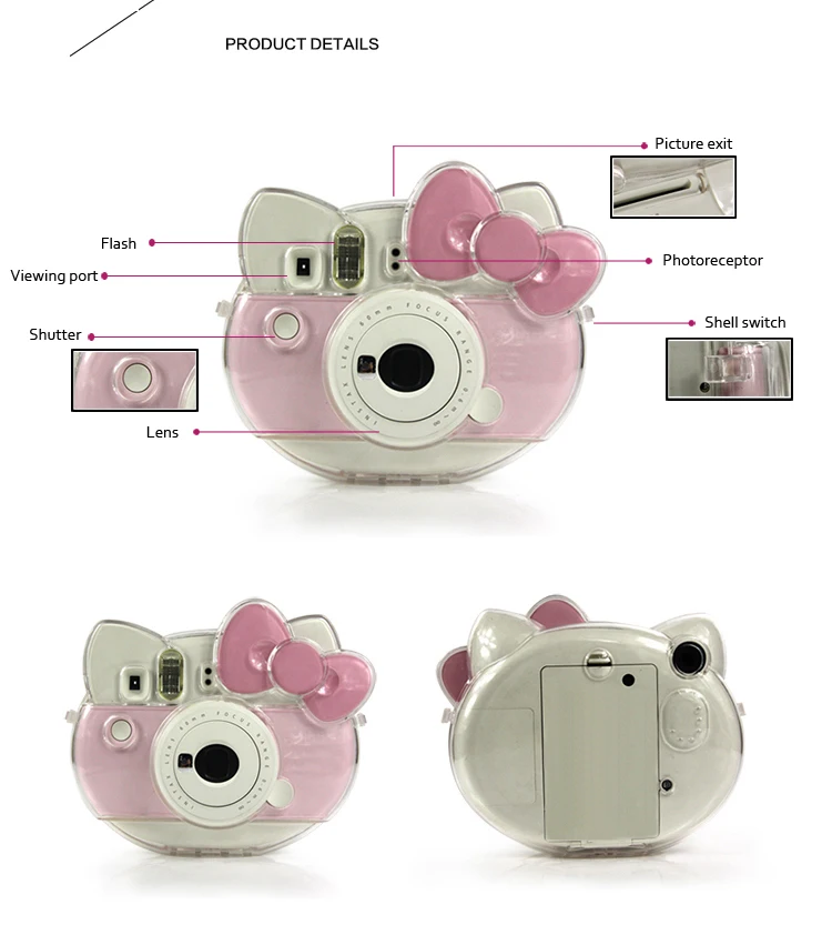 Кристальный прозрачный защитный чехол для Instax Mini Hello Kitty + альбом 10 в 1 Набор