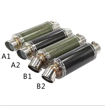 

Motorcycle Exhaust Round Carbon Fiber Slash Cut Muffler Silencer &DB Killer 51mm Street Bike Racing Exhaust Muffler Silencer