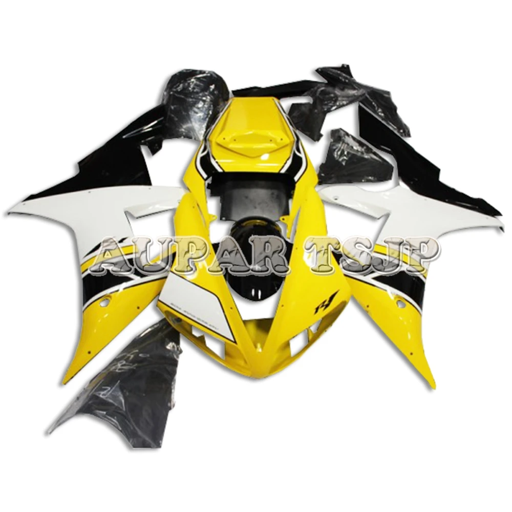 Полный комплект обтекателя мотоцикла для Yamaha YZF1000 R1 2002 2003 ABS пластик впрыска Cowlings-желтый белый с черными понижающими