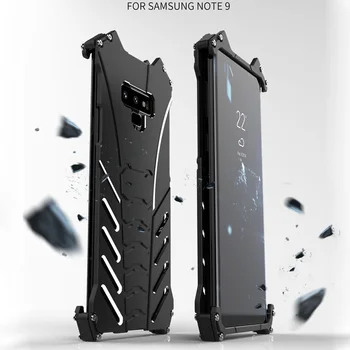 

R-JUST Batman Armor Heavy Dust Rugged Outdoor Metal Aluminum Shockproof Powerful Kickstand Cover Case For Samsung Galaxy Note 9