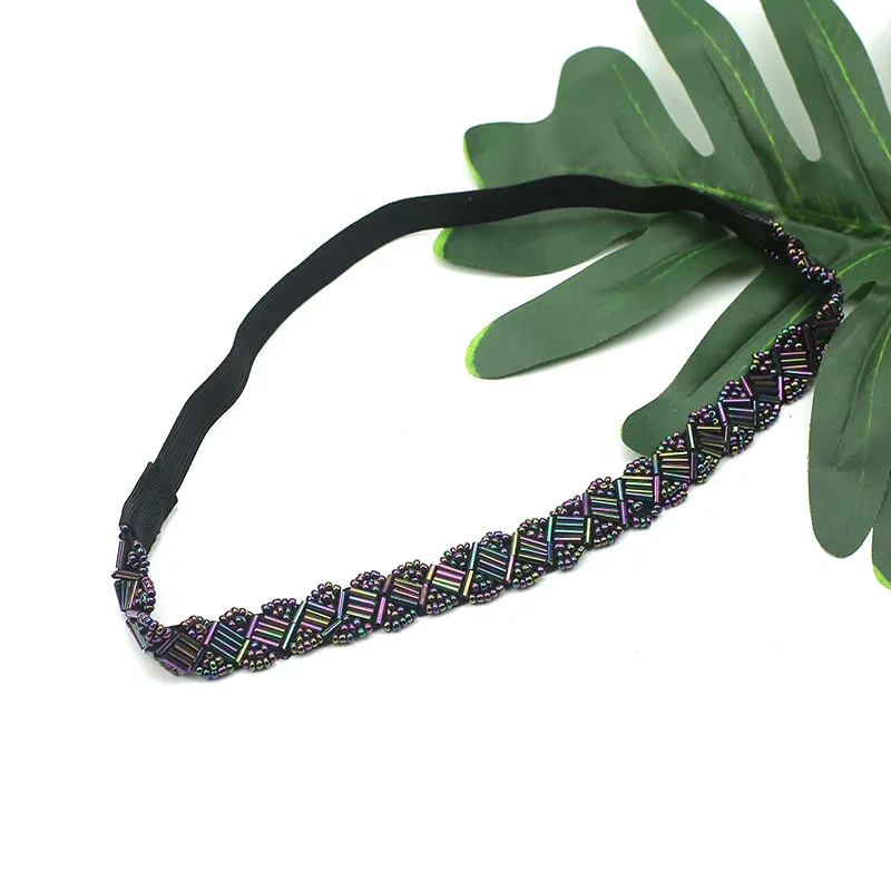 

Newest Rainbow Tube Beads Handmade Headbands For Women Crystal Rhinestone Hair Band For Women & Girls Hair Accessories HR1022