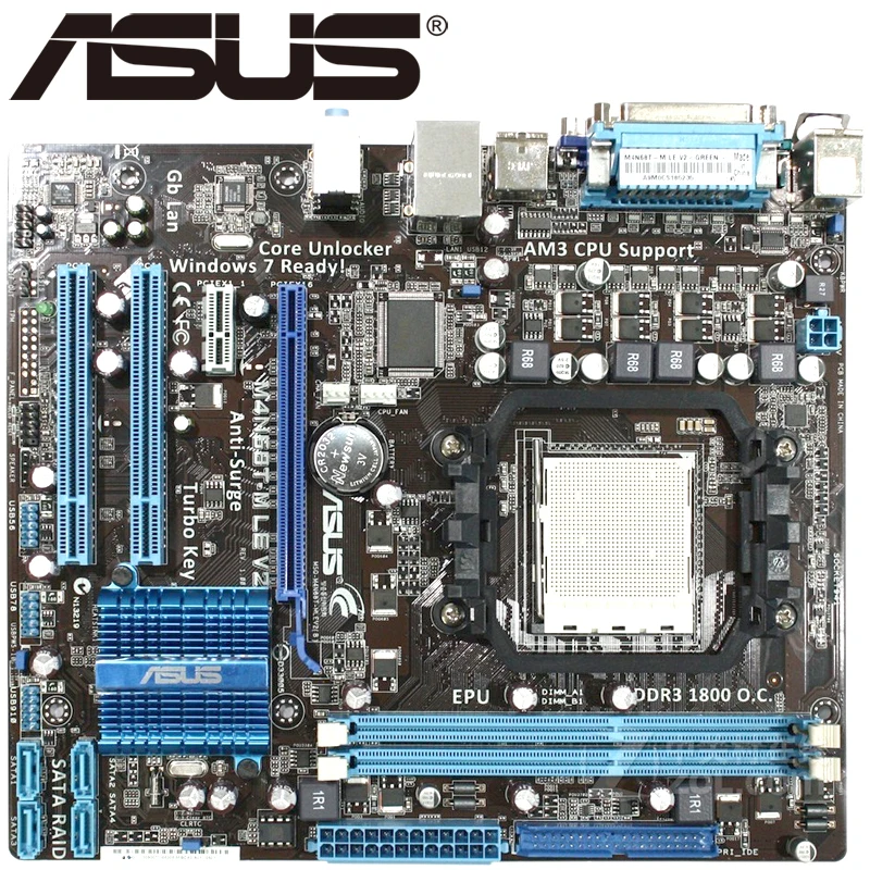 

Asus M4N68T-M LE V2 Desktop Motherboard 630A Socket AM3 For Phenom II Athlon II Sempron 100 DDR3 16G Original Used Mainboard