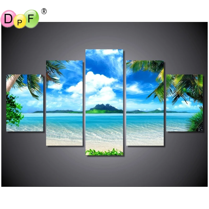 

DPF diamond embroidery Island landscape diamond painting cros stitch crafts diamond mosaic full square needlework home decor DIY