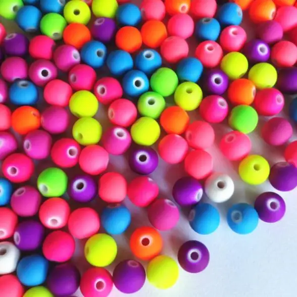8mm 100pcs Bubber loose beads multicolor beads garment beads