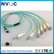 MPO Male(Nissin)-12xLC/UPC мм 2,0 мм Fanout волоконный патч-корд для QSFP+ SR, 3,0 мм 12c OM4 Mini Aqua LSZH круглый кабель, L: 3 м(2 м+ 1 м