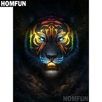 

HOMFUN Full Square/Round Drill 5D DIY Diamond Painting "Tiger Sky" Embroidery Cross Stitch 5D Home Decor Gift A06873