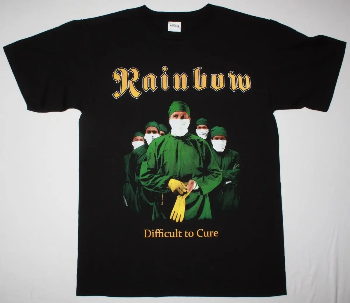 

RAINBOW DIFFICULT TO CURE BLACKMORE DEEP PURPLE ELF DIO NEW BLACK T-SHIRT Print T Shirt Men Harajuku top tee