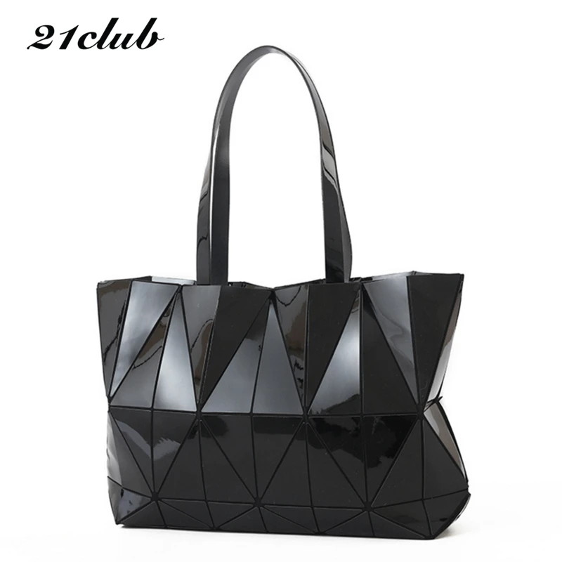 

21club brand women solid geometric totes diamond lattice medium handbag high quality lady party purse messenger shoulder bags
