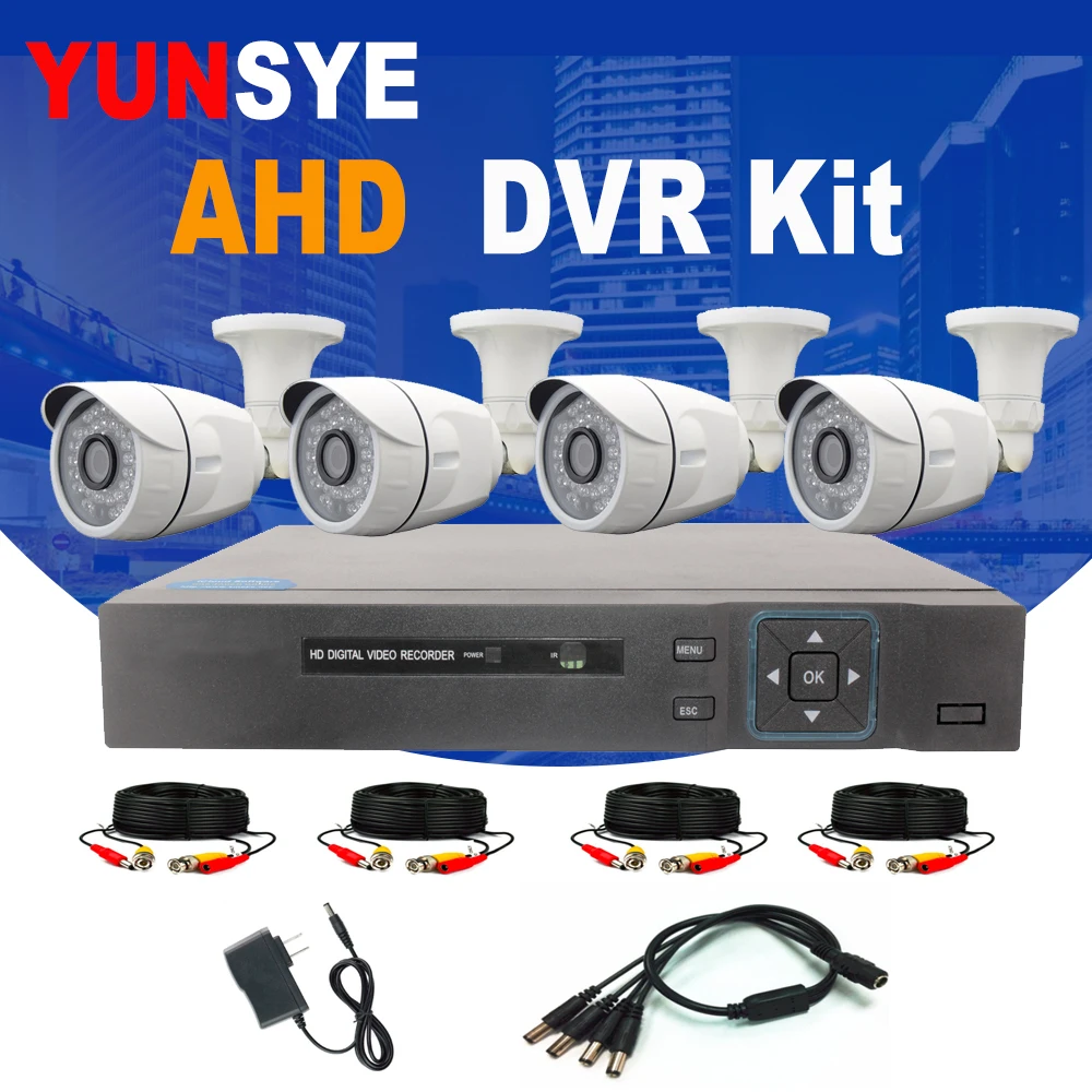 

YUNSYE CCTV 4CH 720P/1080P AHD Camera Kit P2P HDMI H. 264 DVR Video Surveillance System Waterproof Outdoor Security Camera Kit