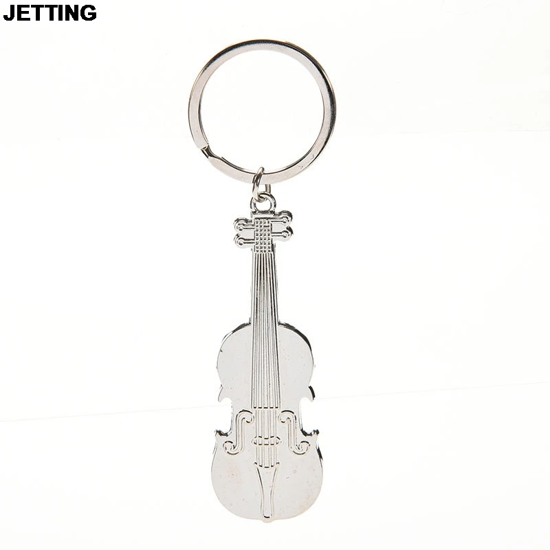 

JETTING 2016 Hot Selling!!!Mini Creative Violin Charm Music Keyring Keychain Metal Key Ring Chain