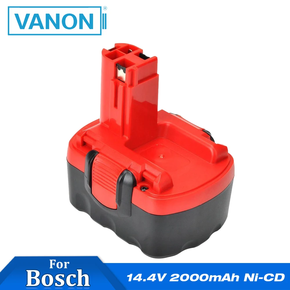 

VANON 14.4V 2000MAh Ni-CD Rechargeable Battery for Bosch BAT140 BAT038 BAT159 GSR 14.4 VE-2 Power Tools Batteries for Drill