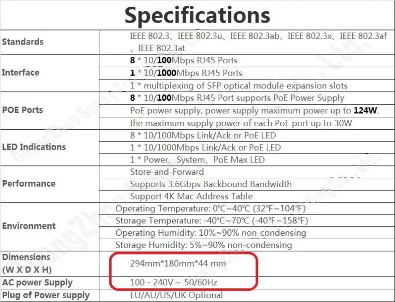 Встроенный Питание, Макс 124 Вт, 9 Порт 8 poe коммутатор IEEE802.3af на PoE костюм для poe камеры или AP, 1000 Мбит/с порт* 1, SFP порт* 1