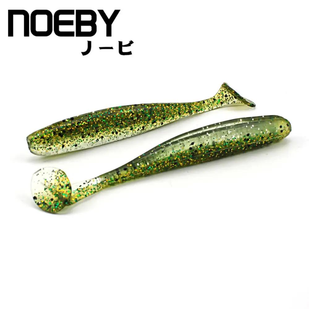 NOEBY 6 шт./лот Мягкая приманка на окуня Т образный хвост червь высокое качество