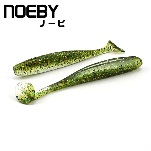 US $3.15 NOEBY 6pcs/lot Soft Lure Bass T-Tail Worm High quality Soft Fish Fishing Lure Silicone Swimbait Fis