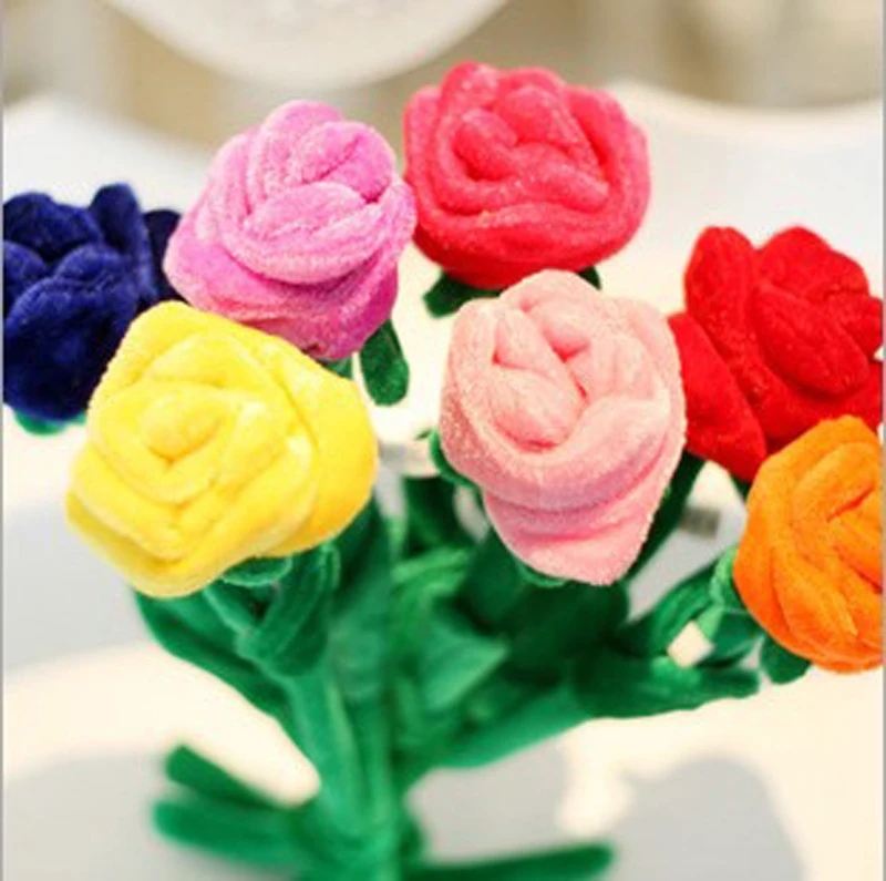 Baby plush toy sunflower curtain buckle Cartoon plush flower curtain rose The wedding birthday gift