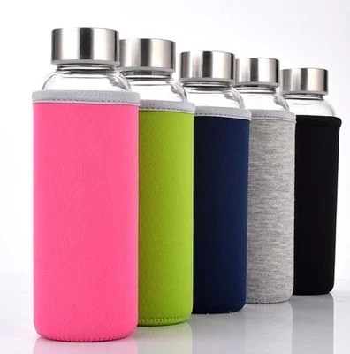 

250/350/550ML Sports Water Bottle New Travel Cup Water Bottles With Bag Portable Glass Drinking Bottle