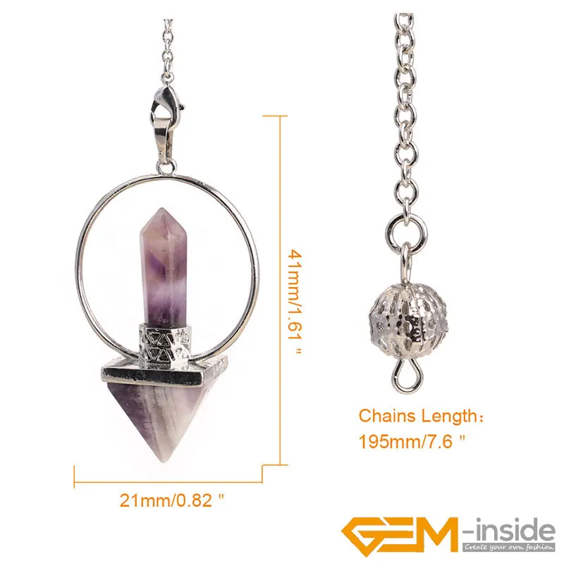 

Pyramid Wand Merkaba Pendulum for Dowsing Divination Natural Stone Reiki Healing Chakra Pendant Energy Jewelry For Women