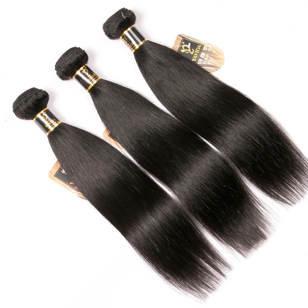 Yavida Indian Hair Bundles Non Remy Straight Human Hair Weave Bundles Double Weft Virgin Hair