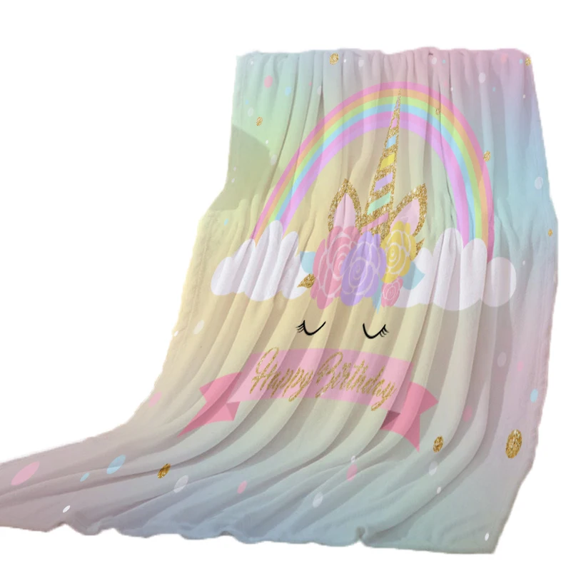 Радуга Единорог Nap одеяло супер мягкий бархат плюшевое одеяло художественное детское одеяло пледы полотенце для пляжа путешествий с принтом CB75