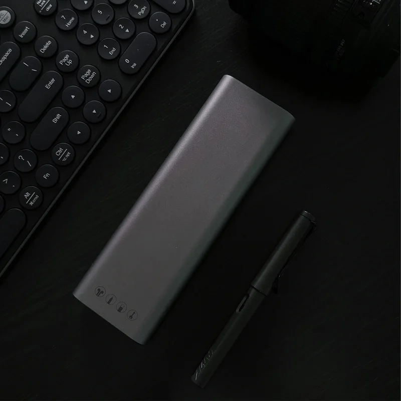 Xiaomi Mijia Youpin MIIIW металлическая канцелярская коробка портативный чехол Ручка алюминиевый корпус кнопочный переключатель для школы и офиса - Цвет: Dark gray
