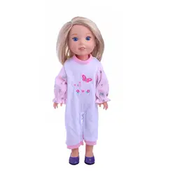 Маленькая бабочка логотип пижамы подходит для 14,5 дюймов Американская кукла WellieWishers, дети лучший рождественский подарок