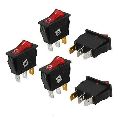 free shipping!Free shipping !250V 10A 125V 15A Single Pole Single Throw Boat Rocker Switch 5 Pcs