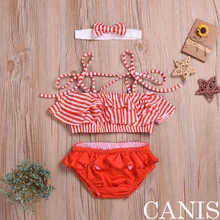 Модный летний комплект из 2 предметов для малышей, бикини для девочек, комплект купальников, летняя пляжная одежда для отдыха, купальник с принцессой