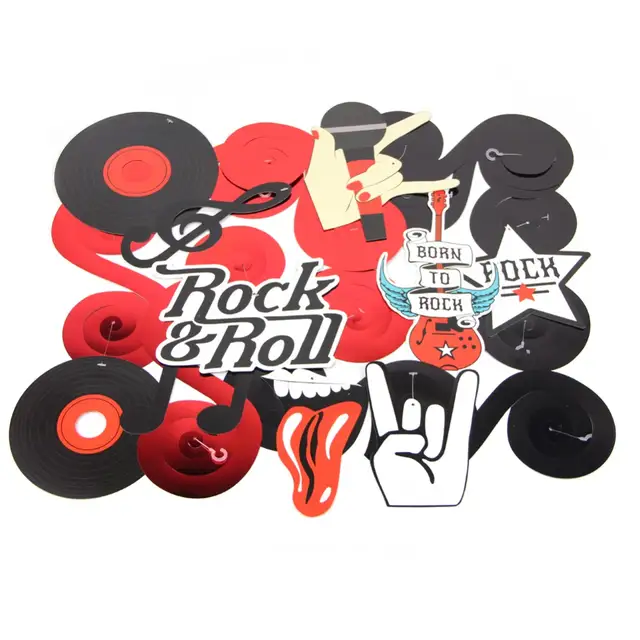Rock Birthday Party Decoration Kit Rock N Roll Photo Booth Props
