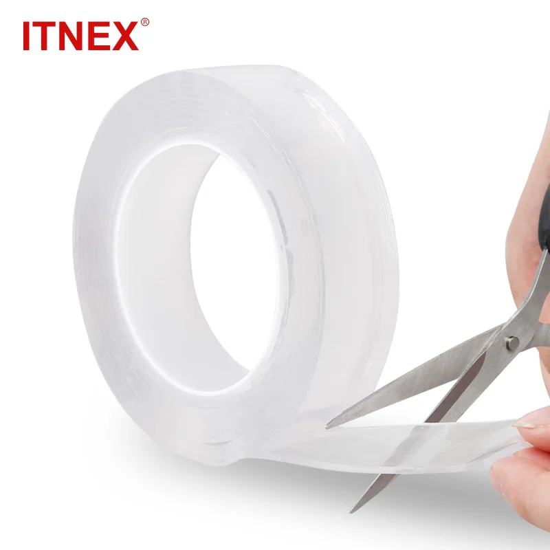 

ITNEX Traceless Washable Adhesive Tape Reusable Removable Transparent Double-sided Nano Tape Bathroom Kitchen Accessories