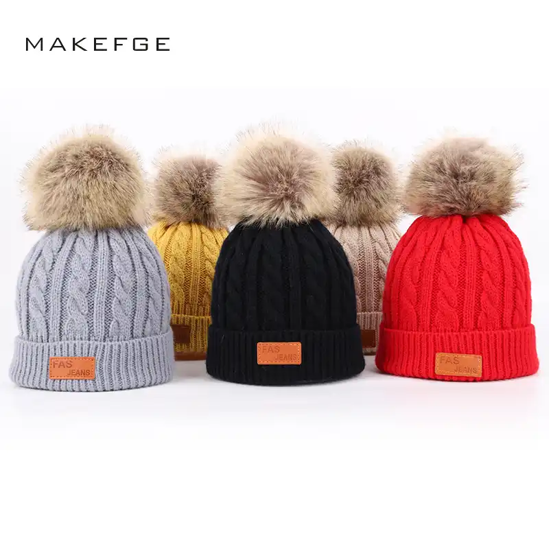 ski hats with pom poms