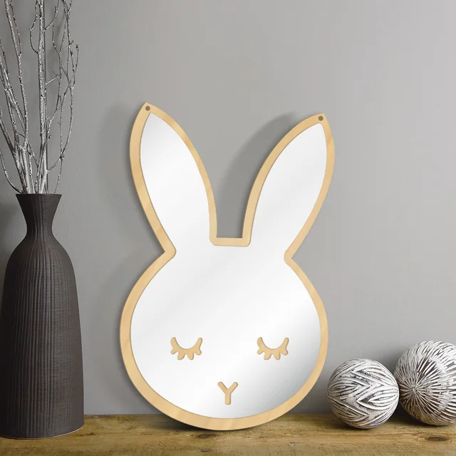 1piece Bunny Sleepy Eyes Makeup Mirror Cute Animal Sleeping Rabbit 1piece Bunny Sleepy Eyes Makeup Mirror Cute Animal Sleeping Rabbit Wood Acrylic Safety Wall