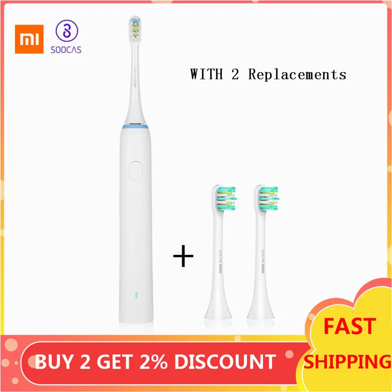 

XIAOMI SOOCAS X1 Sonic Toothbrush Set With 2 Brush Head Waterproof Rechargeable Ultrasonic Tooth Brush Adult Dental Health Care