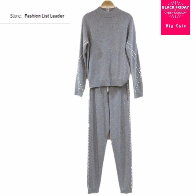 Best Price Winter Woolen + Cashmere Knitted warm Suit high Collar Velvet Sweater + Mink Cashmere Trousers Leisure Two-piece suits wj1360 Best Price Winter Woolen + Cashmere Knitted warm Suit high Collar Velvet Sweater + Mink Cashmere Trousers Leisure Two-piece suits wj1360