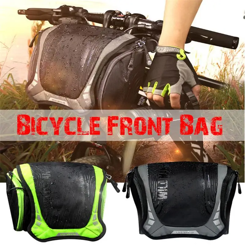 Best For WILD MAN Waterproof Capacity Bicycle Bag Front Tube Frame Bag Bike Handlebar Basket MTB Pannier Cycling Camera Shoulder Bag 5